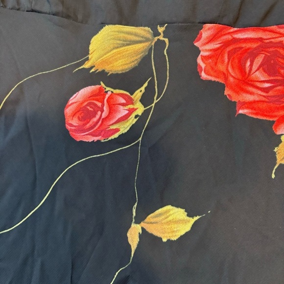 Vintage Mica women’s retro 90’s black floral pullover midi  dress in size 14‎ - Picture 8 of 9